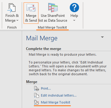 Mail Merge addin in Outlook