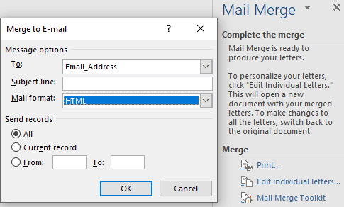 mail merge outlook 365 2016