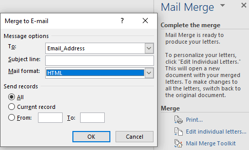 mail merge toolkit invalid pointer